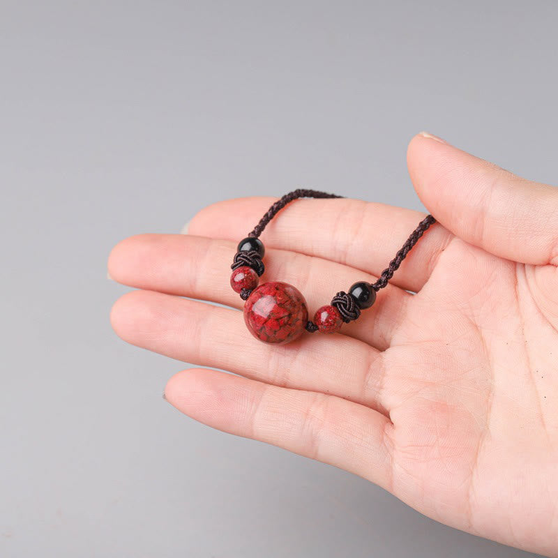 14mm Cinnabar Blessing Necklace Pendant for Mindfulness