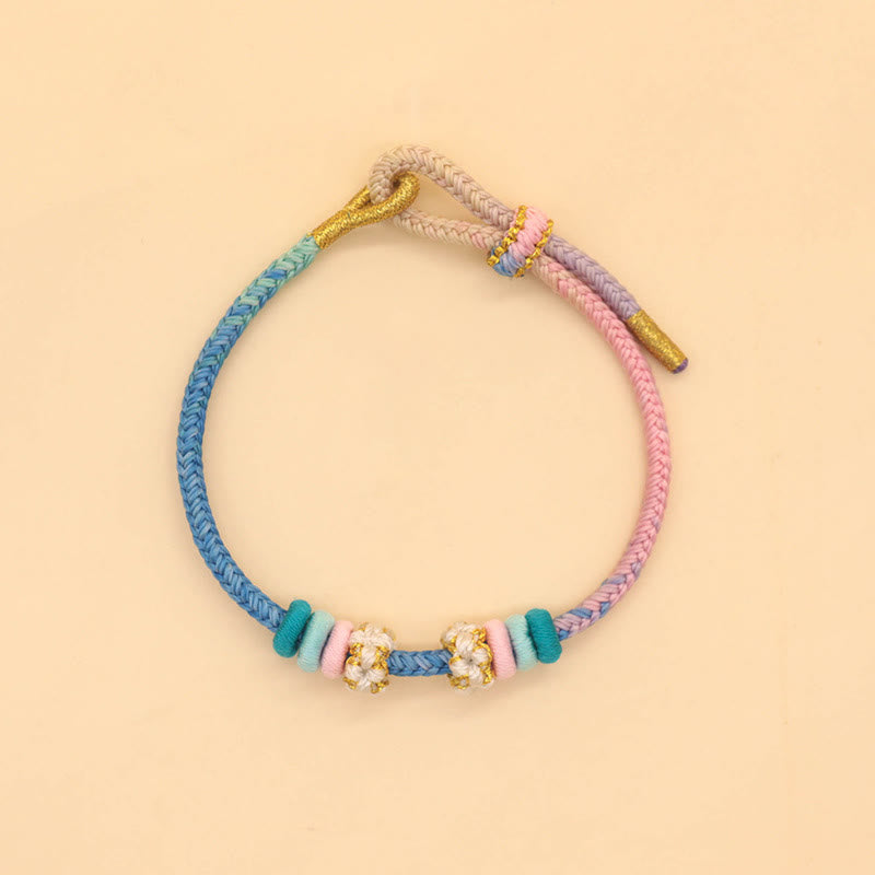 Peace Knot Eight Thread Red String Bracelet for Luck & Harmony