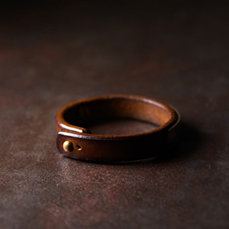 Vintage Copper Leather Wealth Bracelet for Spiritual Prosperity