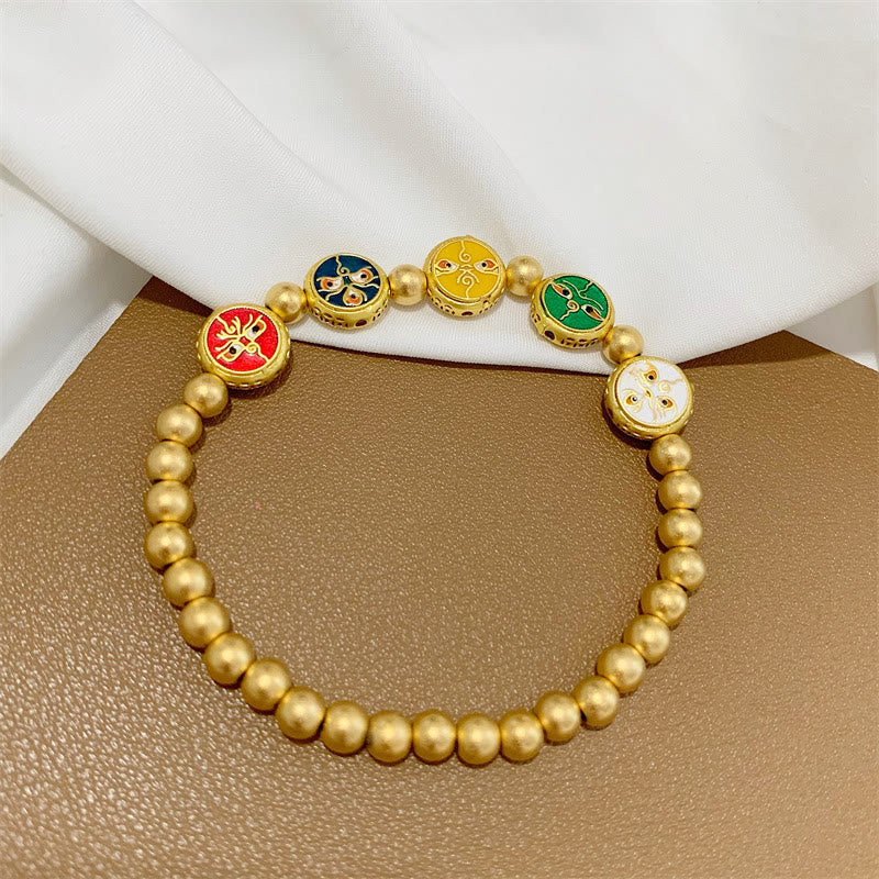 Copper Wealth Bracelet with Five Tibetan Gods | Prosperity Luck
