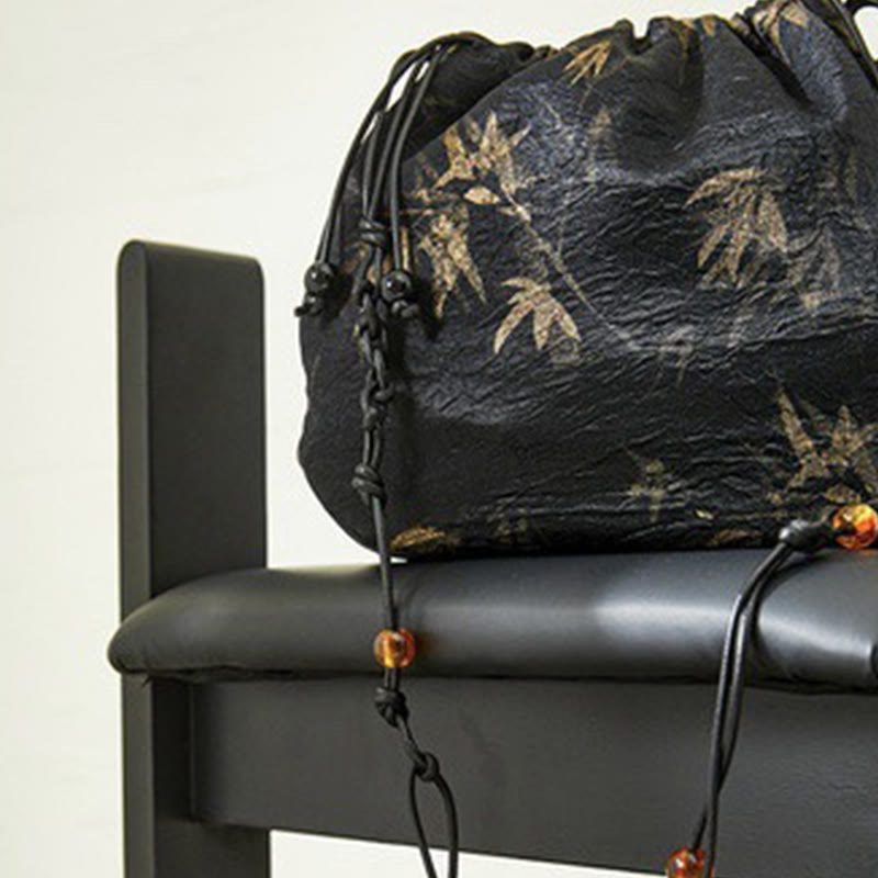 Acetat-Yogatasche mit Bambusblättermuster | Leicht und umweltfreundlich
