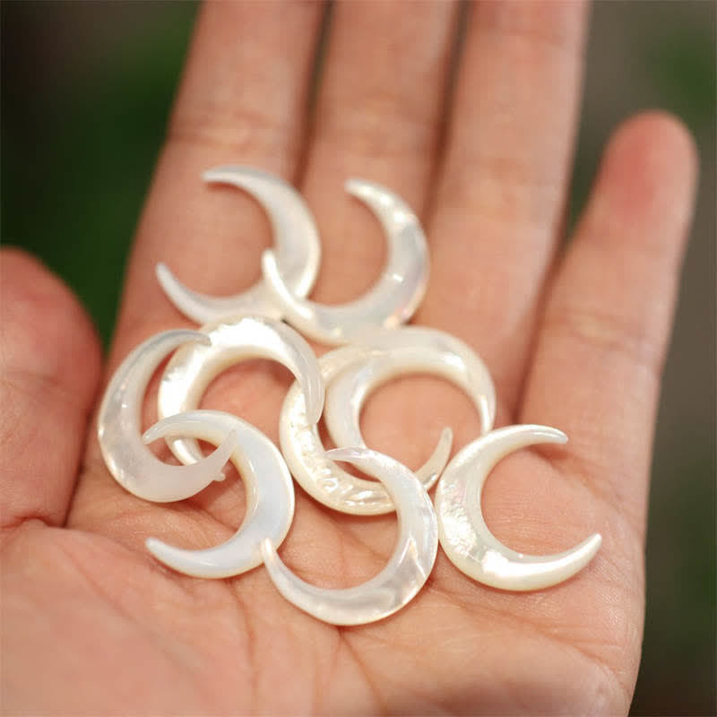 Tridacna Stein Halbmond Spirituelle Halskette Anhänger