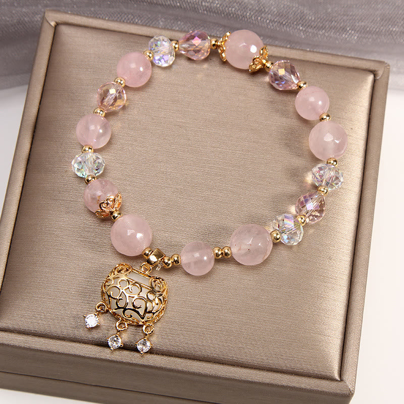 Pink Crystal Soothing Bracelet 10mm for Calm & Protection