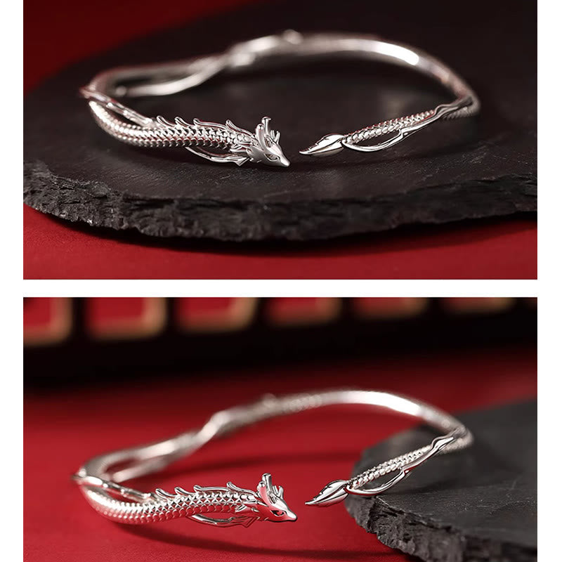 Verstellbares 925 Sterling Silber Drachen Glücksstärke Armband