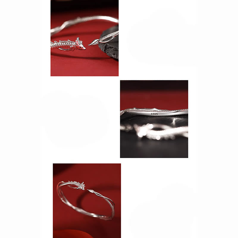 Verstellbares 925 Sterling Silber Drachen Glücksstärke Armband