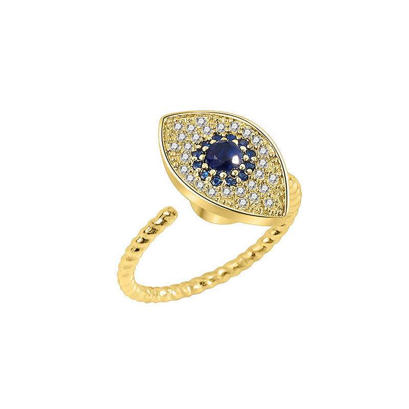 Verstellbarer Ring aus 925er Sterlingsilber zum Schutz vor dem bösen Blick
