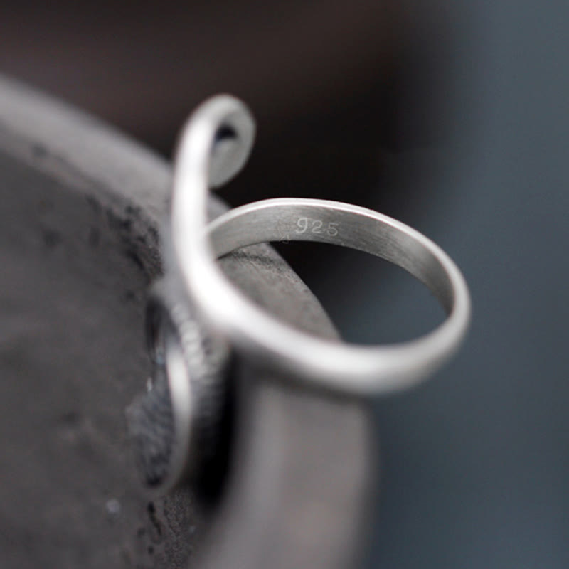 Verstellbarer Glücks- und Wohlstandsring aus 925er Sterlingsilber mit Koi-Fisch