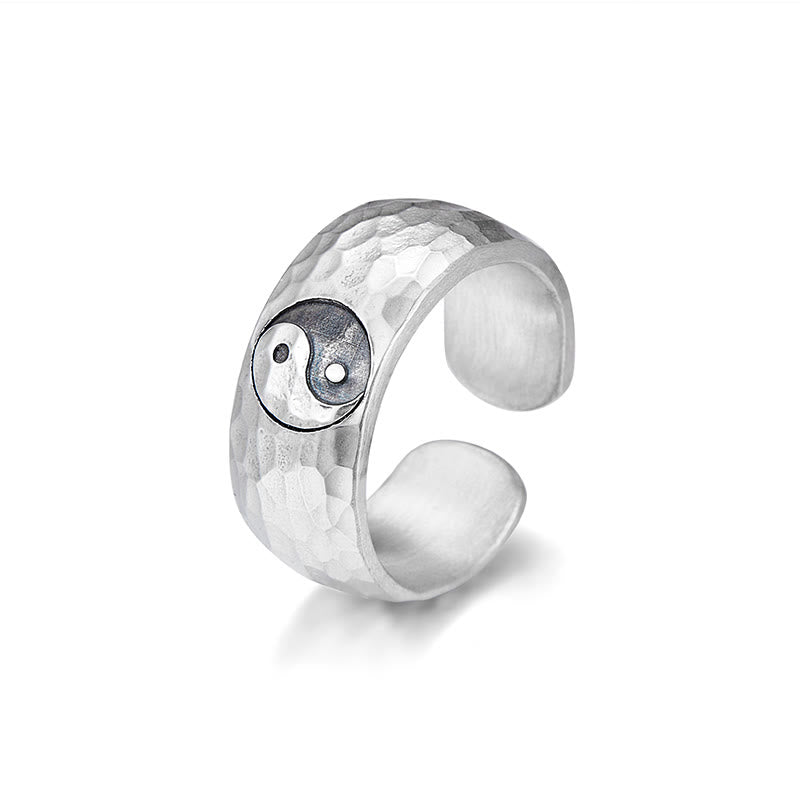 Verstellbarer Yin-Yang-Bagua-Harmoniering aus 999er Silber