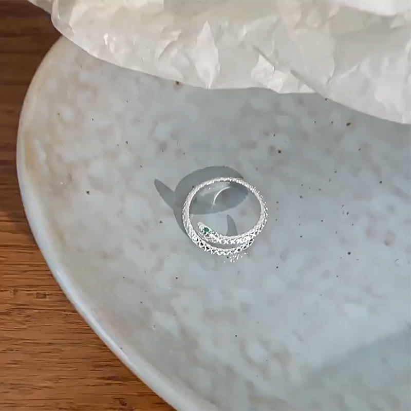 Verstellbarer Schlangenring aus 999er Sterlingsilber