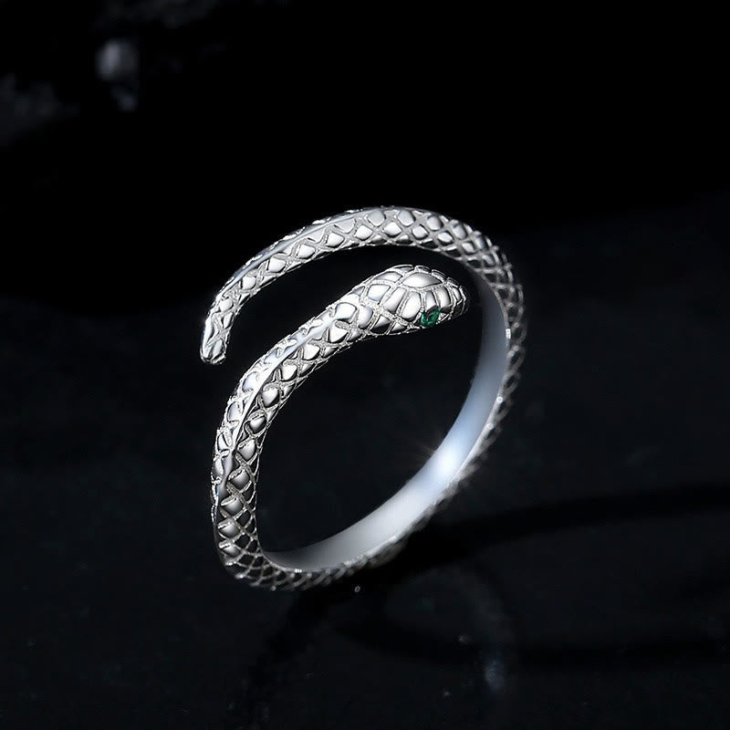 Verstellbarer Schlangenring aus 999er Sterlingsilber