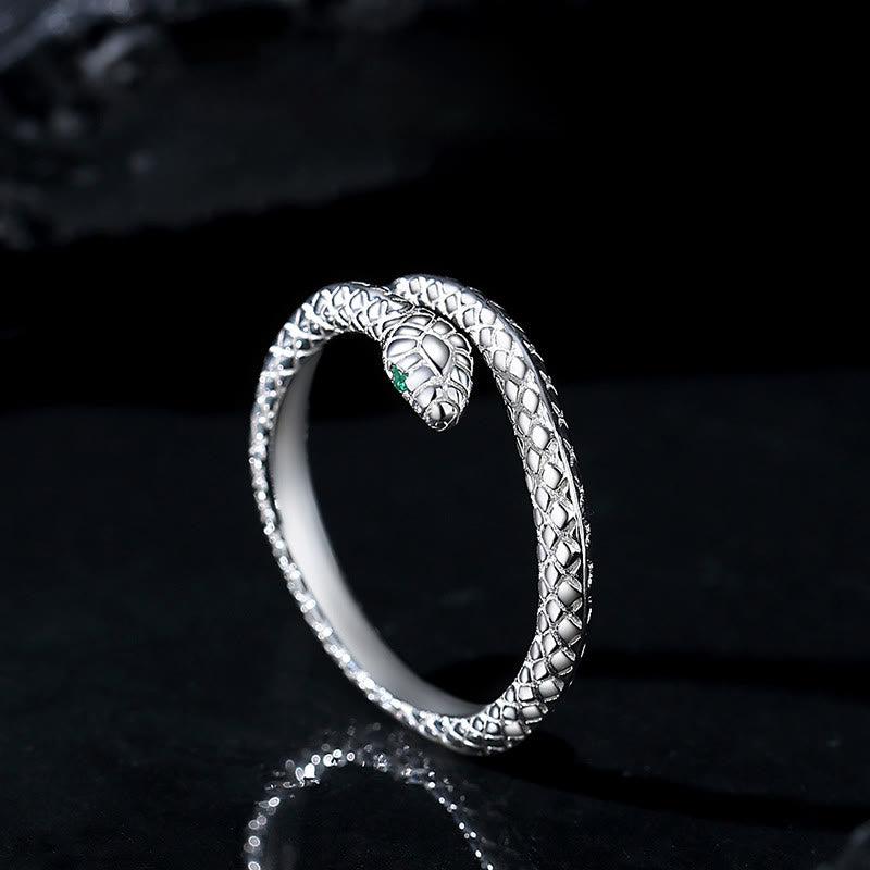 Verstellbarer Schlangenring aus 999er Sterlingsilber