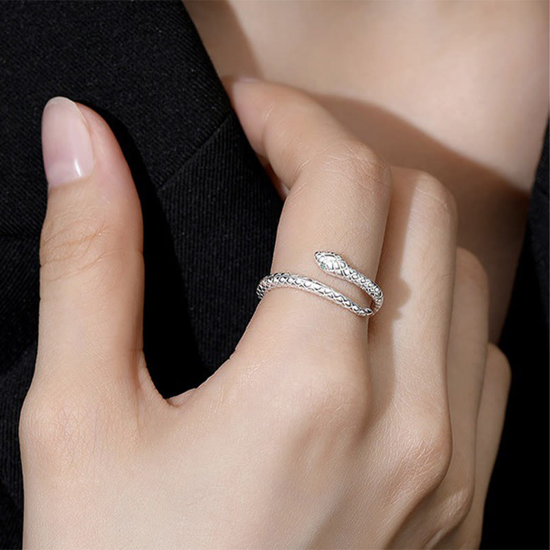 Verstellbarer Schlangenring aus 999er Sterlingsilber
