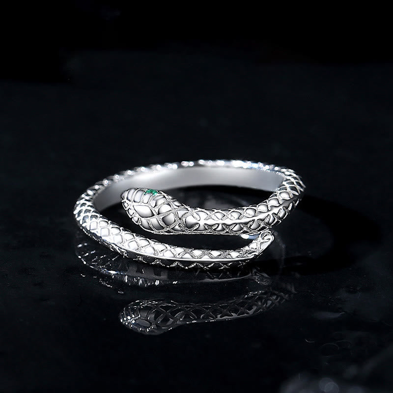 Verstellbarer Schlangenring aus 999er Sterlingsilber