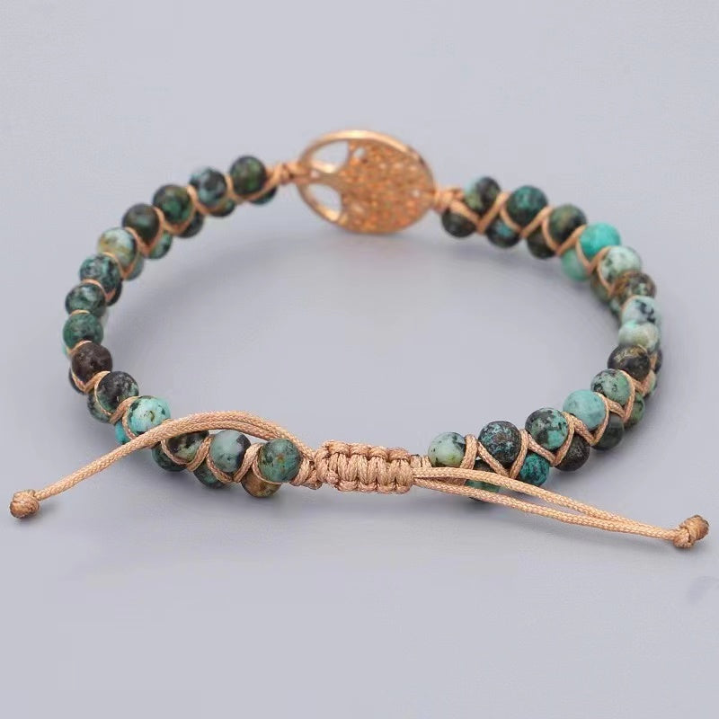 Adjustable African Turquoise Tree of Life Bracelet 16-30cm
