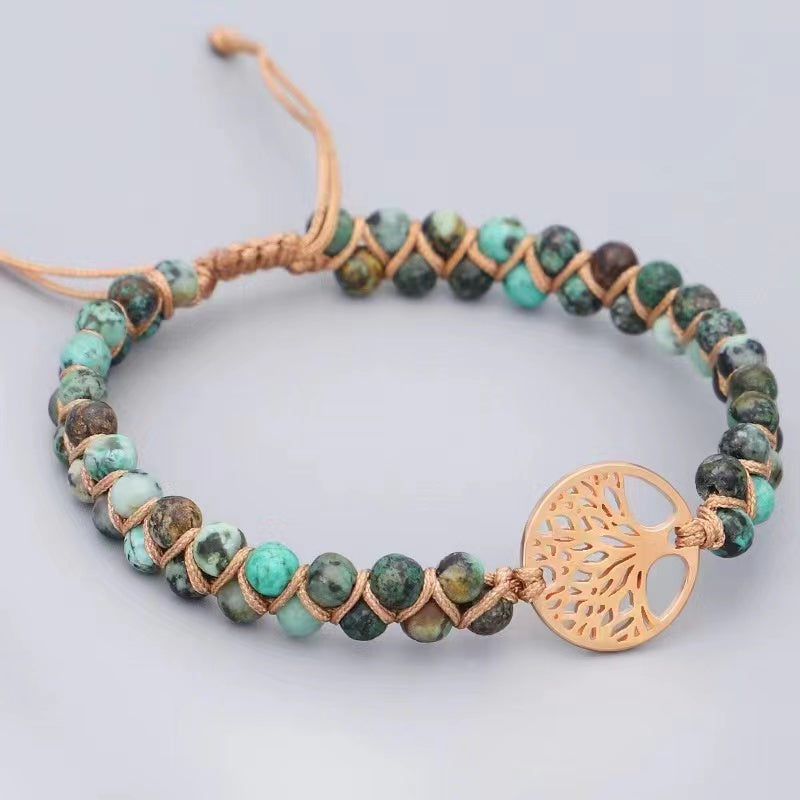 Adjustable African Turquoise Tree of Life Bracelet 16-30cm