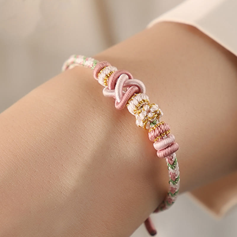 Verstellbares buntes Friedensknotenarmband für Schutz und Glück