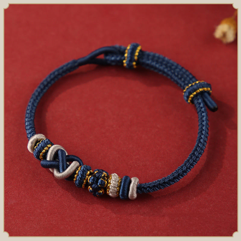 Verstellbares buntes Friedensknotenarmband für Schutz und Glück