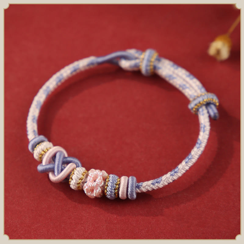 Verstellbares buntes Friedensknotenarmband für Schutz und Glück