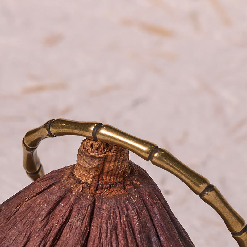 Verstellbares spirituelles Armband aus Kupfer und Bambus für Stärke und Glück