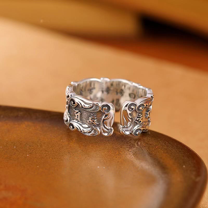 Verstellbarer Kupferring „Om Mani Padme Hum“ für Frieden und Weisheit