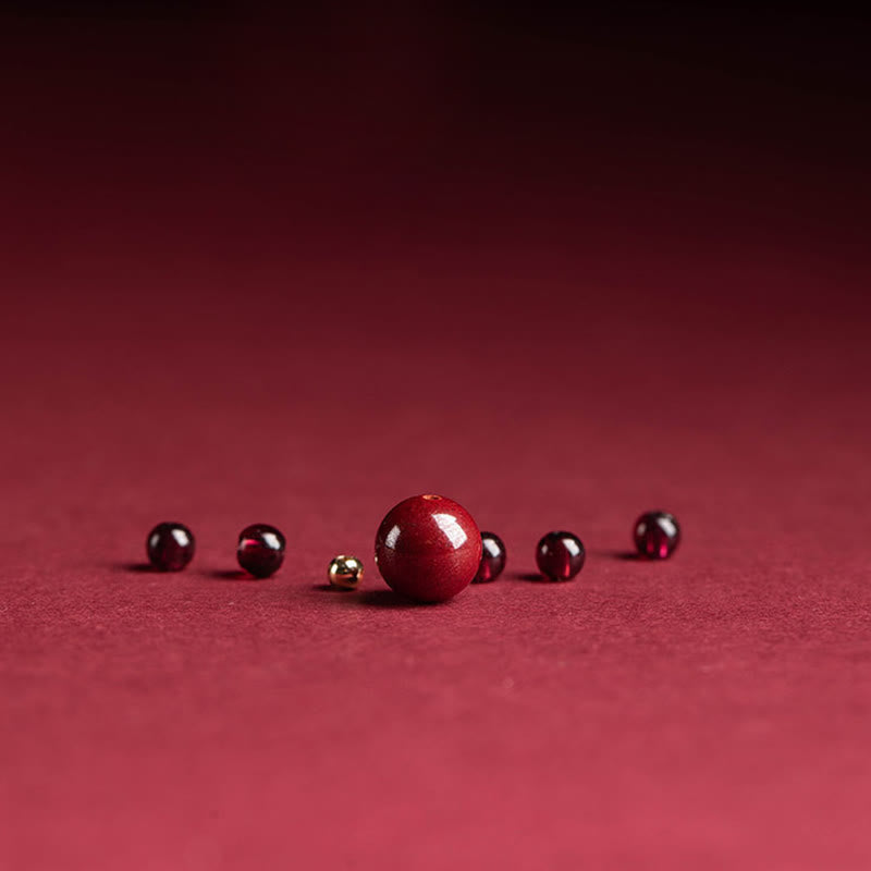 Verstellbarer Granat-PiXiu-Ring mit Om Mani Padme Hum zum Schutz