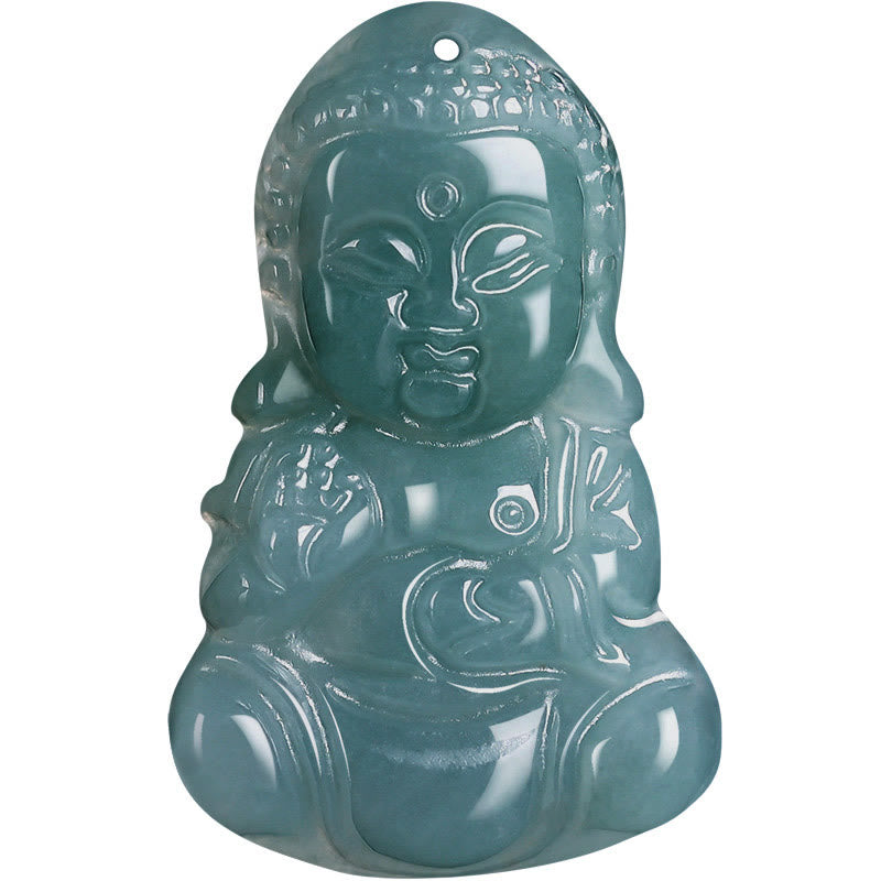 Verstellbarer Jade-Buddha-Halskettenanhänger, 60 cm