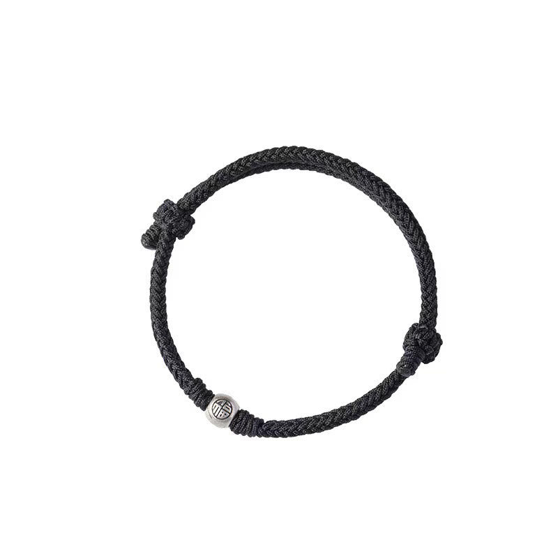 Verstellbares rotes Fu-Perlenarmband | 925 Sterling Silber