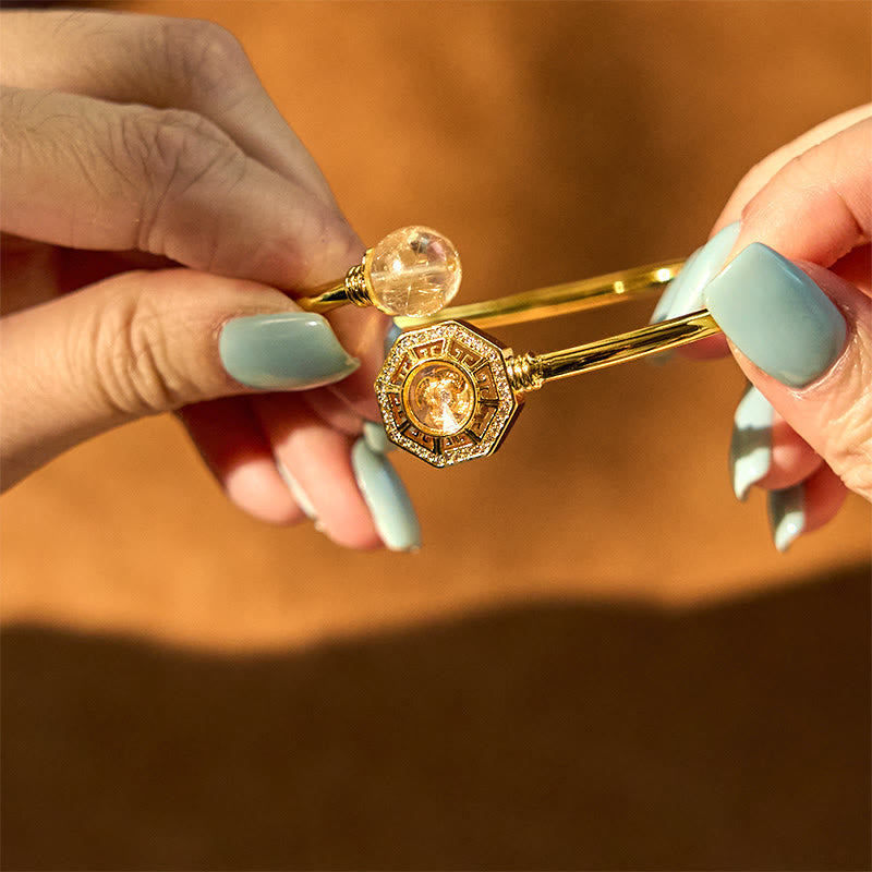 Verstellbares Windmühlen-Mutarmband aus Rutilquarz