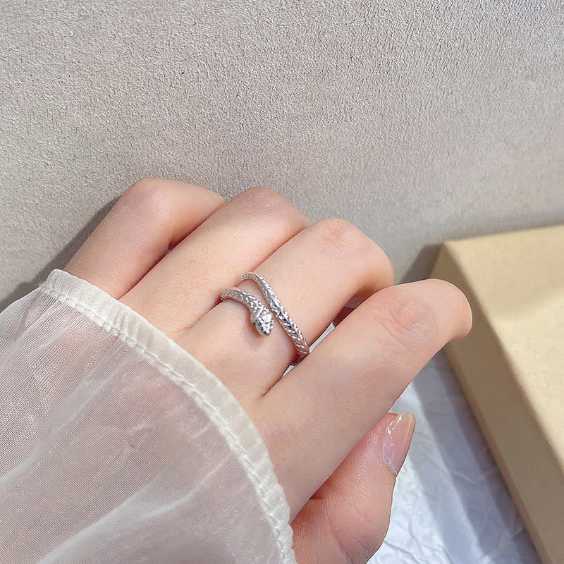 Verstellbarer Schlangenring aus Sterlingsilber