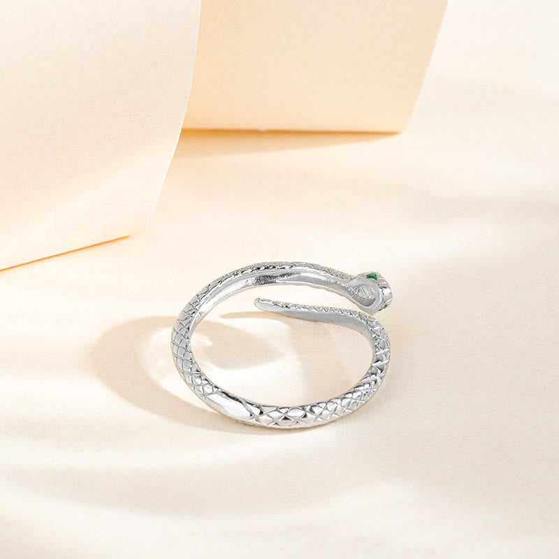 Verstellbarer Schlangenring aus Sterlingsilber