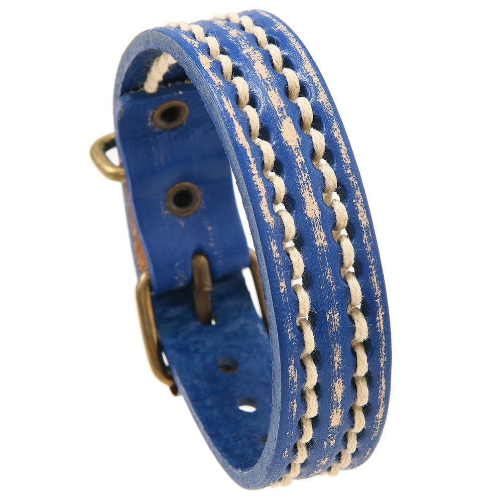 Verstellbares Vintage-Lederarmband mit spiritueller Stärke