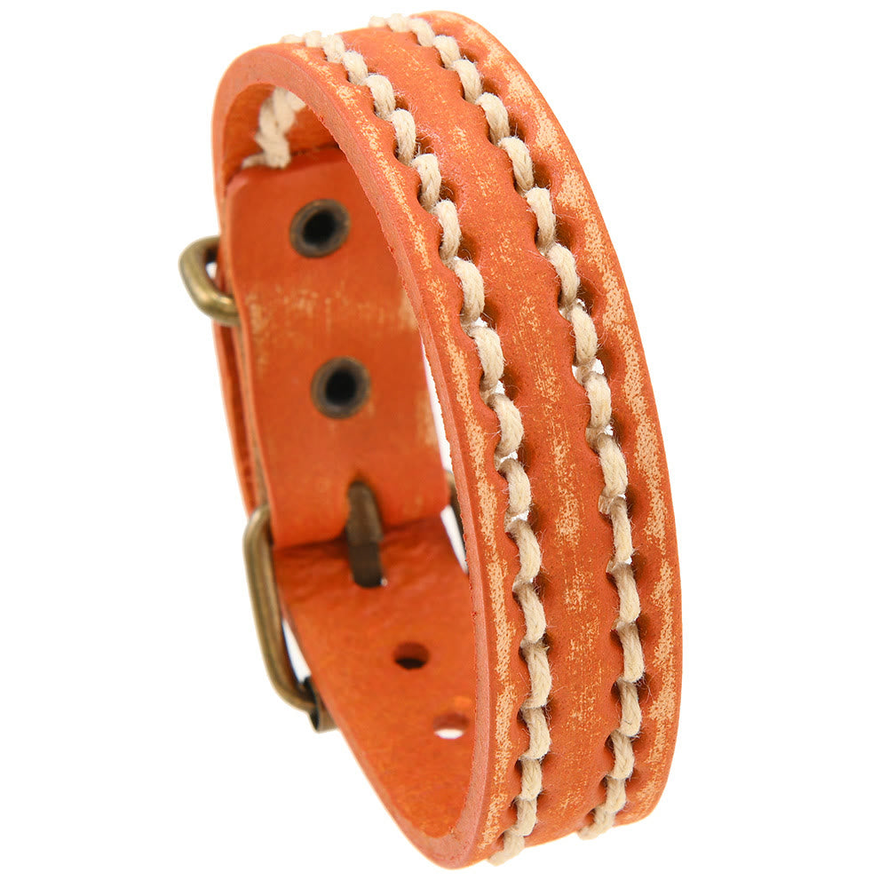 Verstellbares Vintage-Lederarmband mit spiritueller Stärke