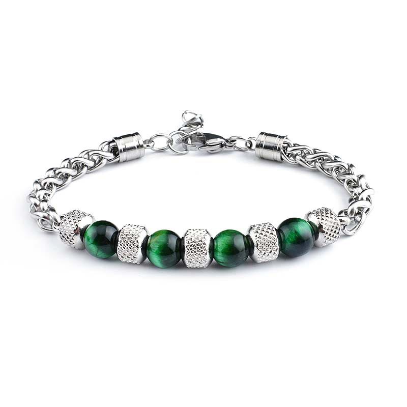 8mm Black Onyx Tiger Eye Courage Bracelet