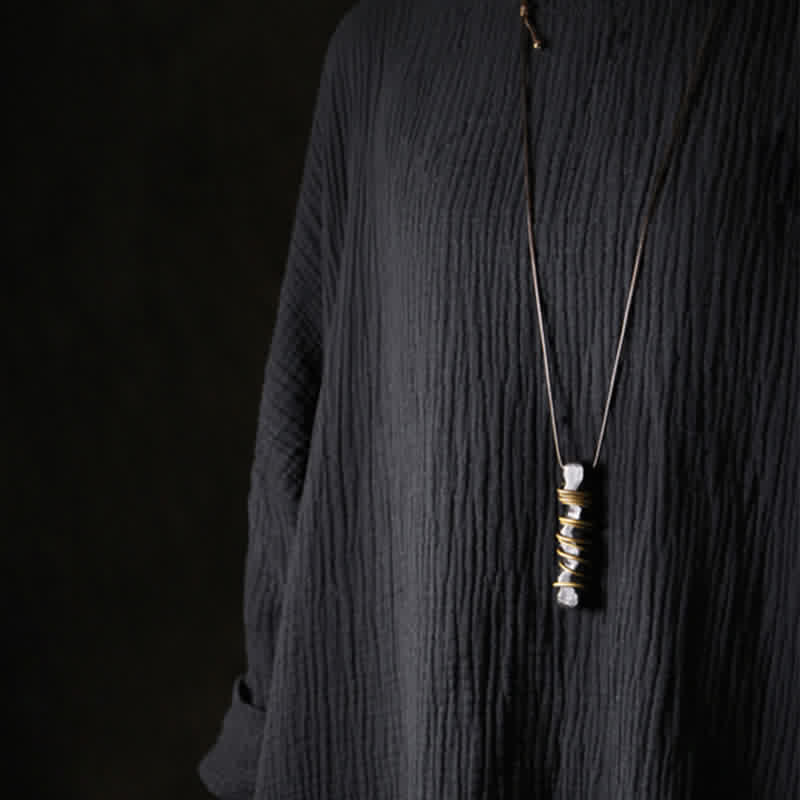 Ebony Wood Yin Yang Necklace Pendant for Balance & Calm
