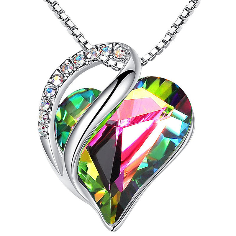 Halskette mit Geburtsstein-Anhänger „Love Heart“ und heilender Energie