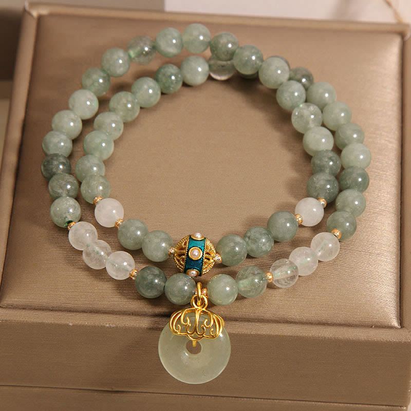 8mm Green Aventurine Peace Buckle Luck Bracelet