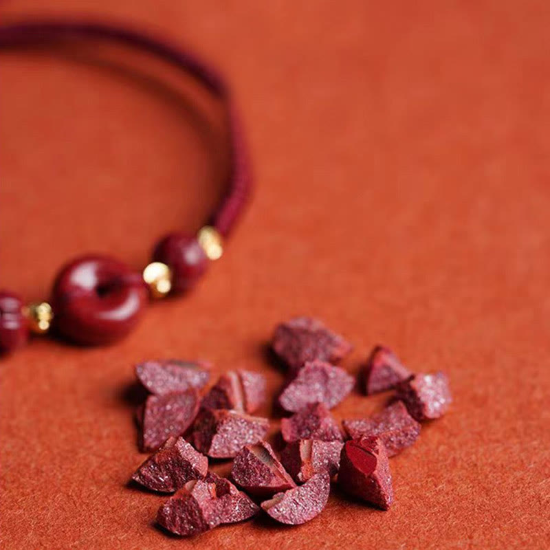 Handmade Cinnabar Peace Buckle Braided Bracelet for Calmness