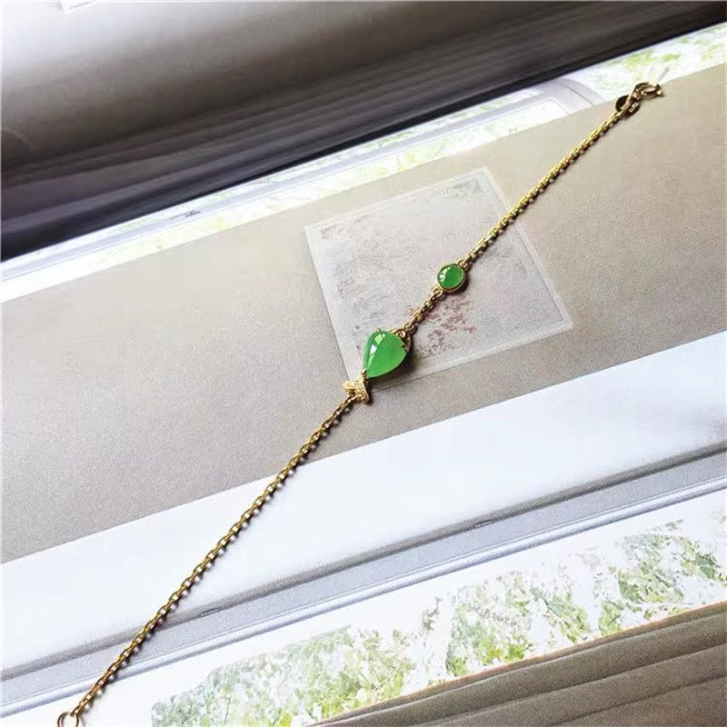 Green Chalcedony Koi Fish Courage Bracelet for Strength