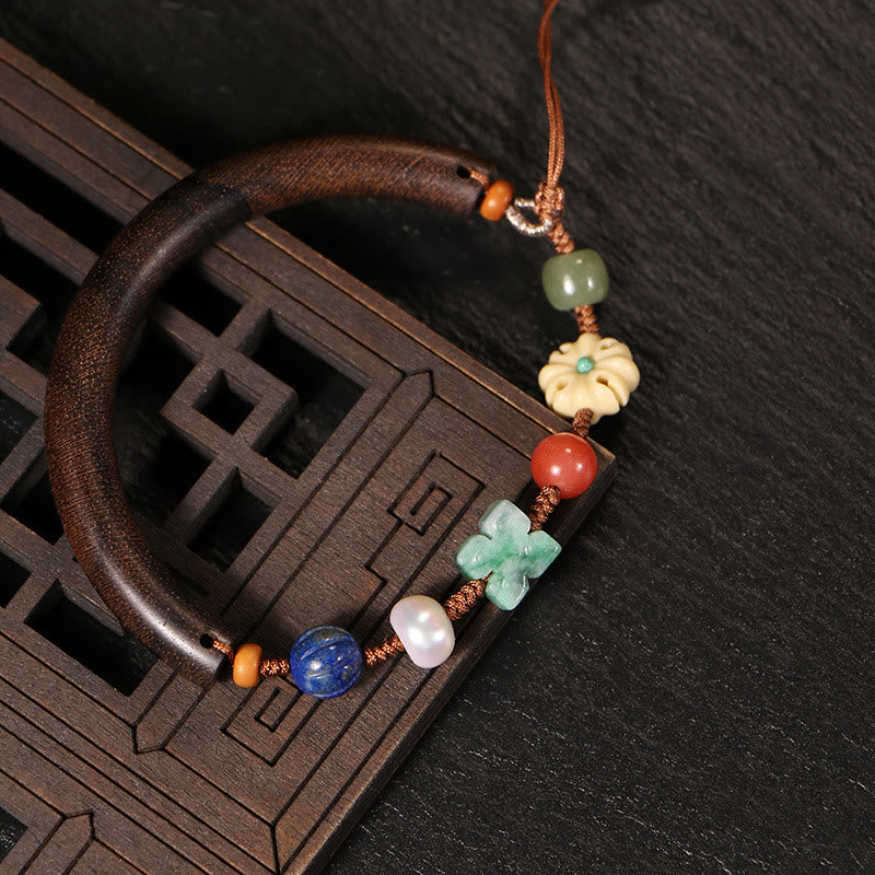 Agarwood Balance &amp; Luck Armband mit Lazurite und Hetian Jade