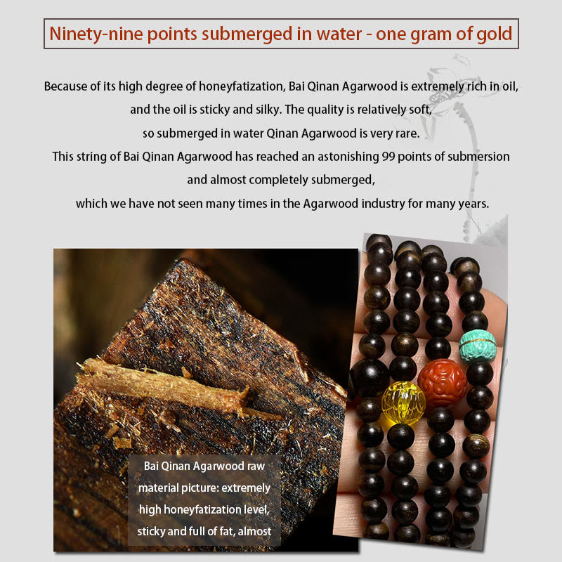 Adlerholzarmband mit türkisfarbenem Bernstein und rotem Achat für Stärke