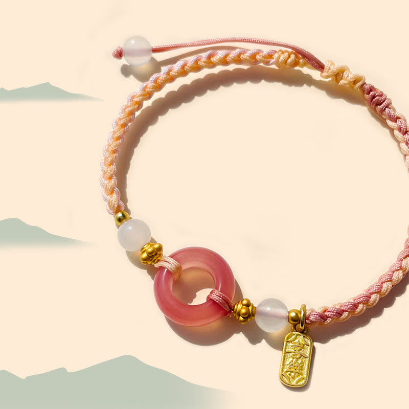 Achat-Peace-Schnallenarmband für Frieden und Freude, 14–19 cm