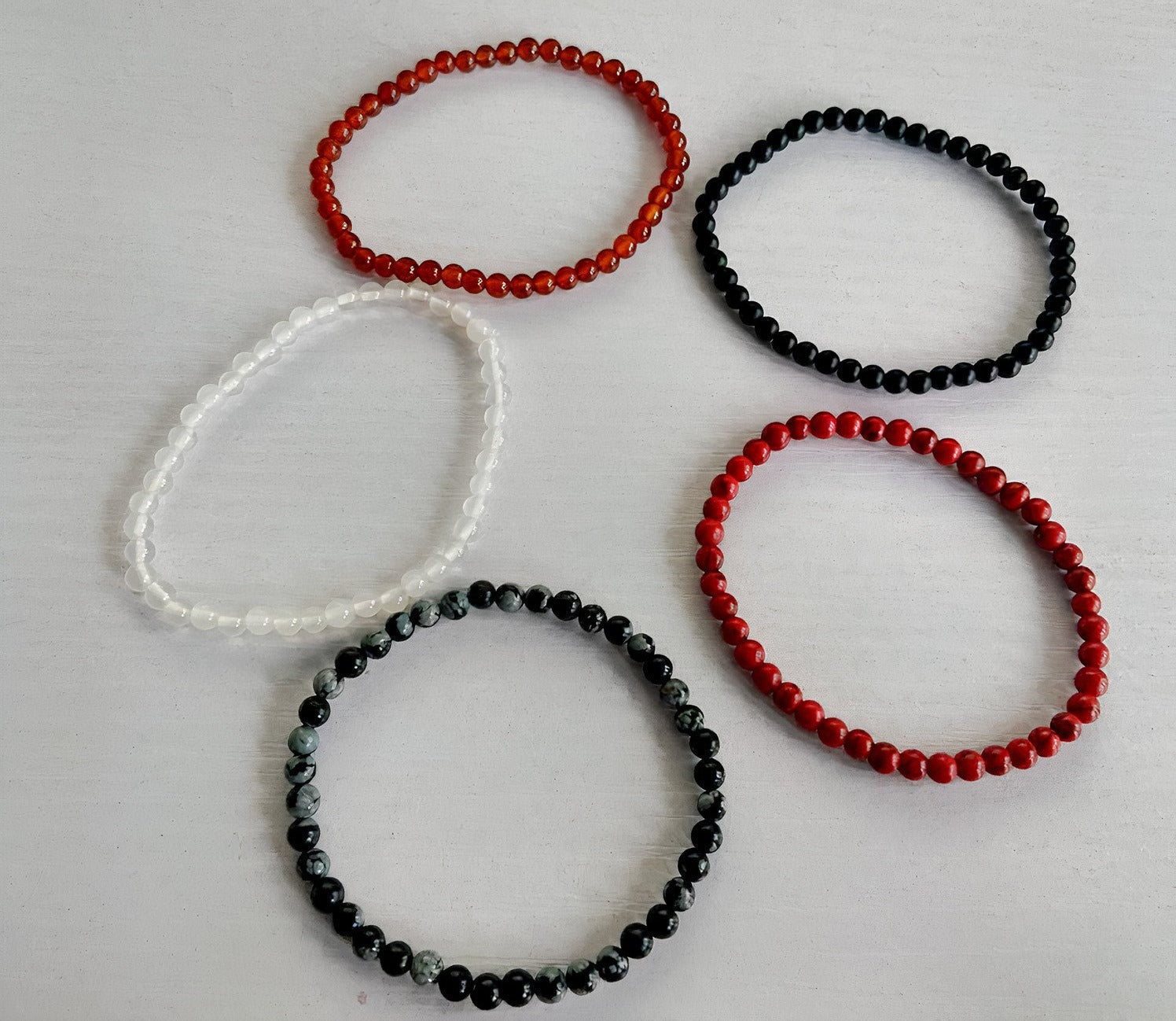 Achat-Stärke-Armband-Set – 5-teilig, handgefertigter Schmuck