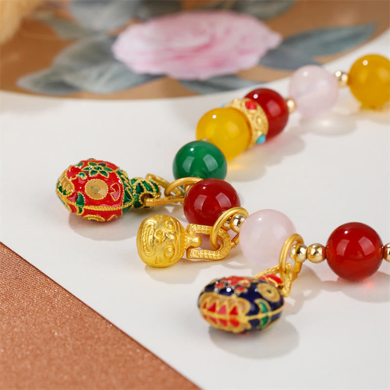 Achat-Erfolgsarmband mit Gold Swallowing Beast Power 8mm