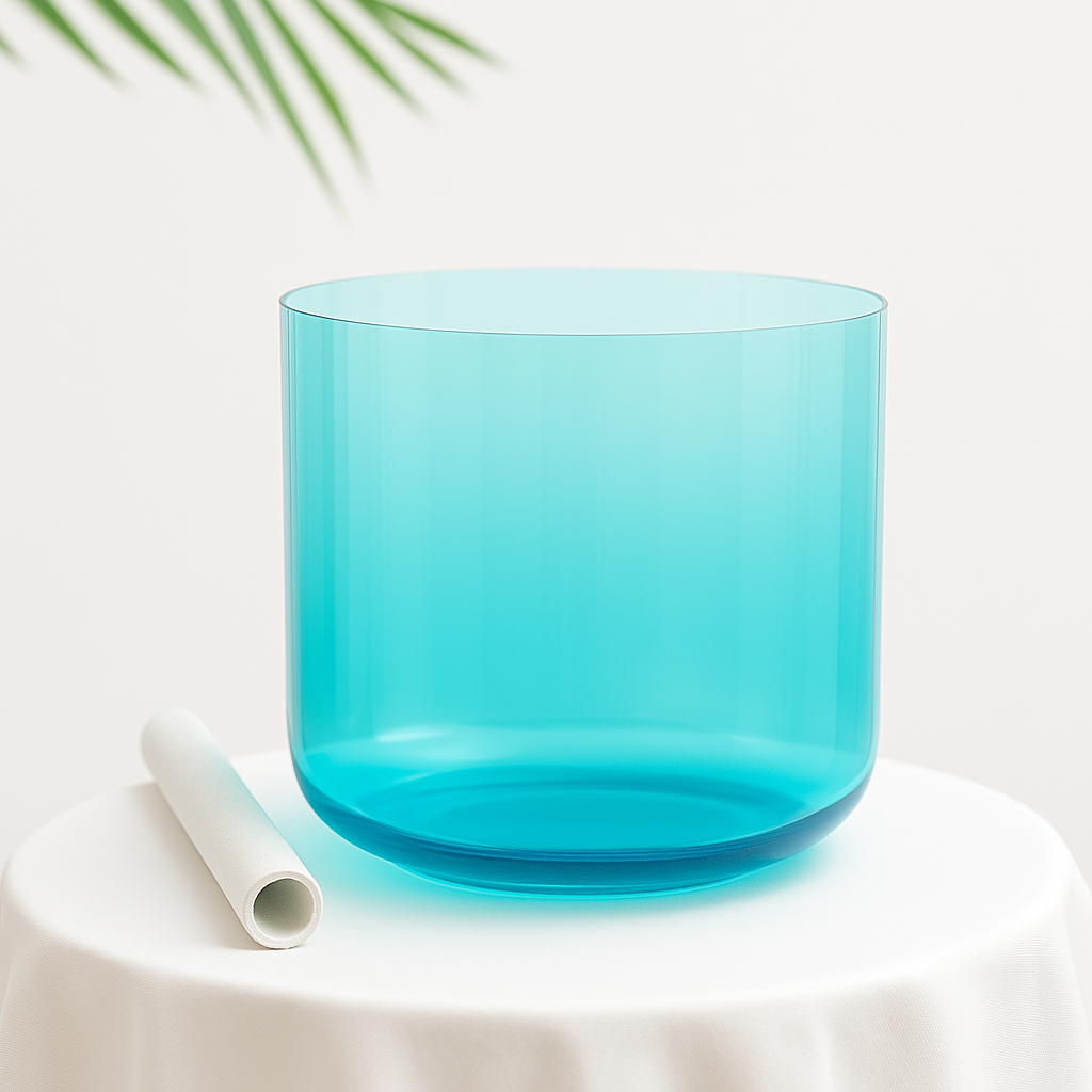 Alchemy Kristallklangschale mit G-Note, klar, blau