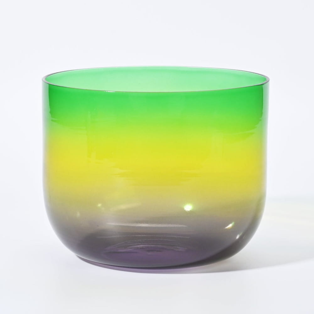 Glass bowl with gradient green-yellow-purple for Alchemy Clear Rainbow F Note Bowl