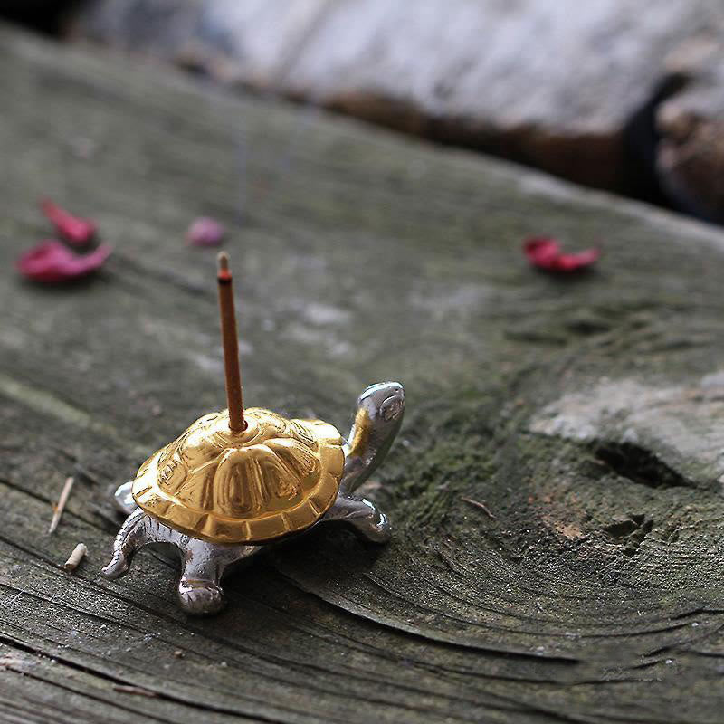 Räuchergefäß aus Legierung mit Schildkröte und Schnecke zur Meditation