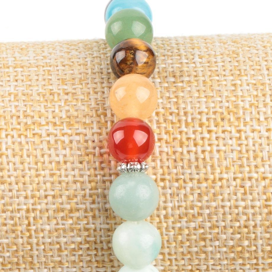 Amazonit-Chakra-Armband mit Lebensbaum-Anhänger