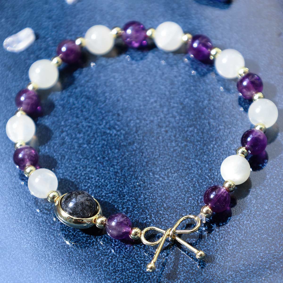 Amethyst Katzenauge Spirituelles Heilungsperlenarmband
