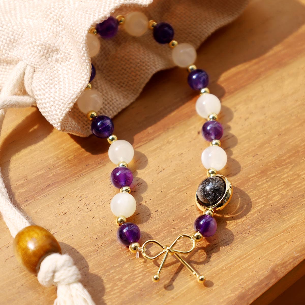 Amethyst Katzenauge Spirituelles Heilungsperlenarmband