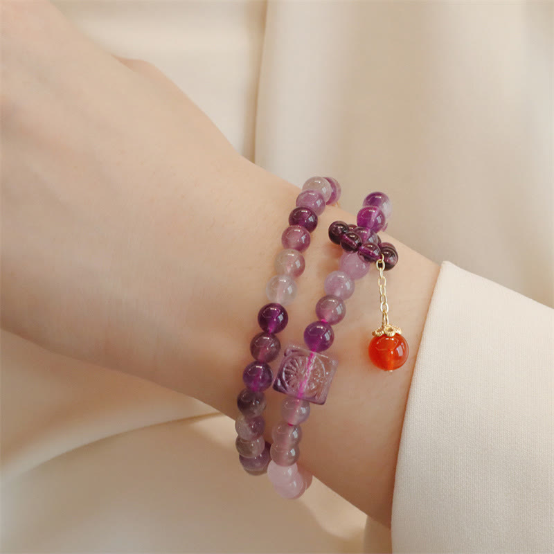 Amethyst-Citrin-Doppelwickelarmband für positive Transformation